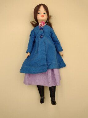 Vintage Horsman 1960s Disney Mary Poppins Doll 12" Blue Overcoat Collectible